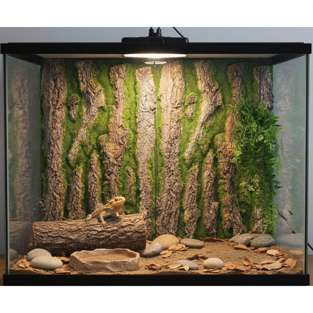 Aquarium Moss - 3D Aquarium Achterwand Bord Gedetailleerde Schors-