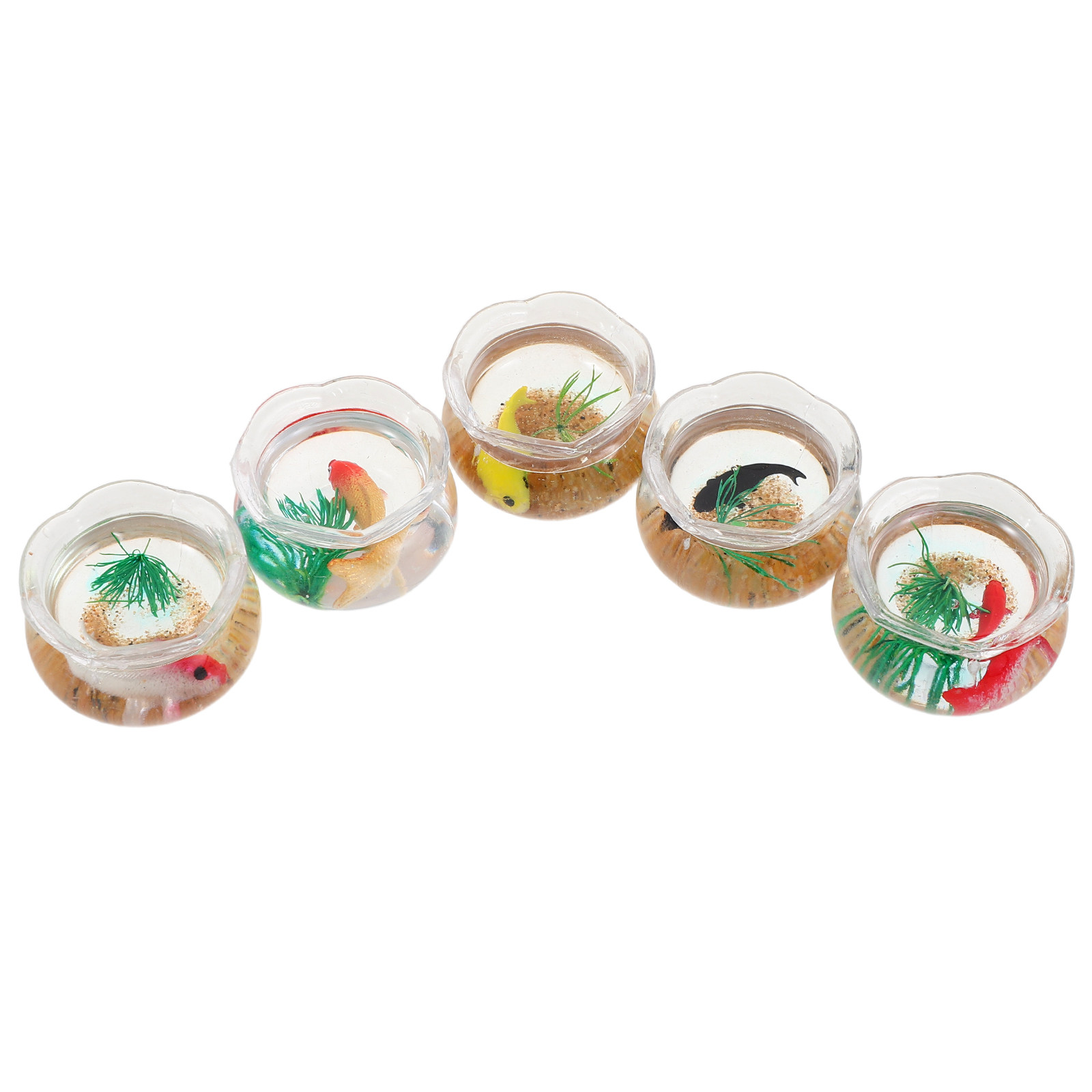 Planted Tank - 5 stuks miniatuur koi-aquarium: realistisch klein